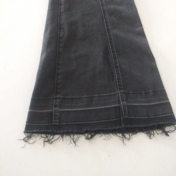 SO women's Juniors size 11/30W Washed black high rise seamed utility flare jeans - Picture 11 of 15